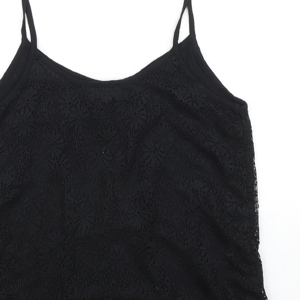 Womens UK Size 10 Topshop Black Basic Tank