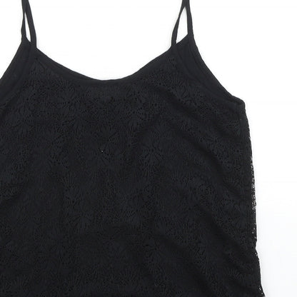 Womens UK Size 10 Topshop Black Basic Tank