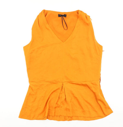 Womens UK Size 10 Marks and Spencer Orange Basic Blouse