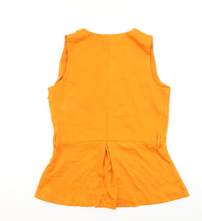 Womens UK Size 10 Marks and Spencer Orange Basic Blouse