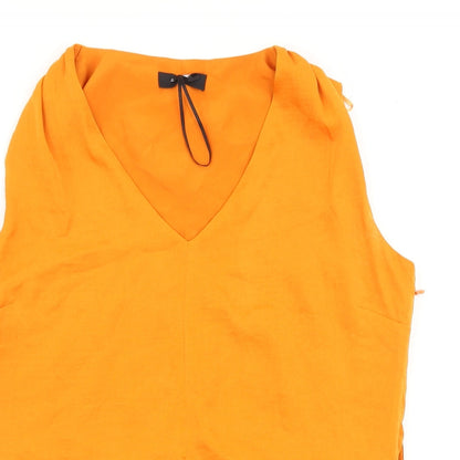 Womens UK Size 10 Marks and Spencer Orange Basic Blouse