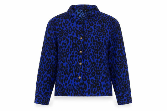 Womens UK Size 10 New Look Blue Basic Button-Up