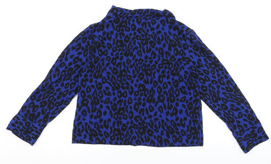 Womens UK Size 10 New Look Blue Basic Button-Up