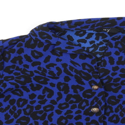 Womens UK Size 10 New Look Blue Basic Button-Up