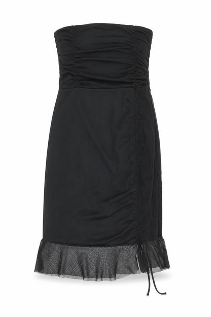 PRETTYLITTLETHING Womens Black Polyester Ball Gown Size 10 Off the Shoulder Tie