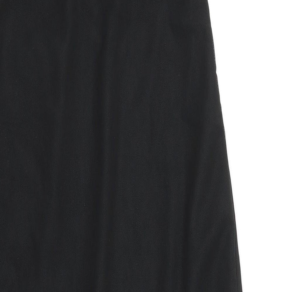 PRETTYLITTLETHING Womens Black Polyester Ball Gown Size 10 Off the Shoulder Tie