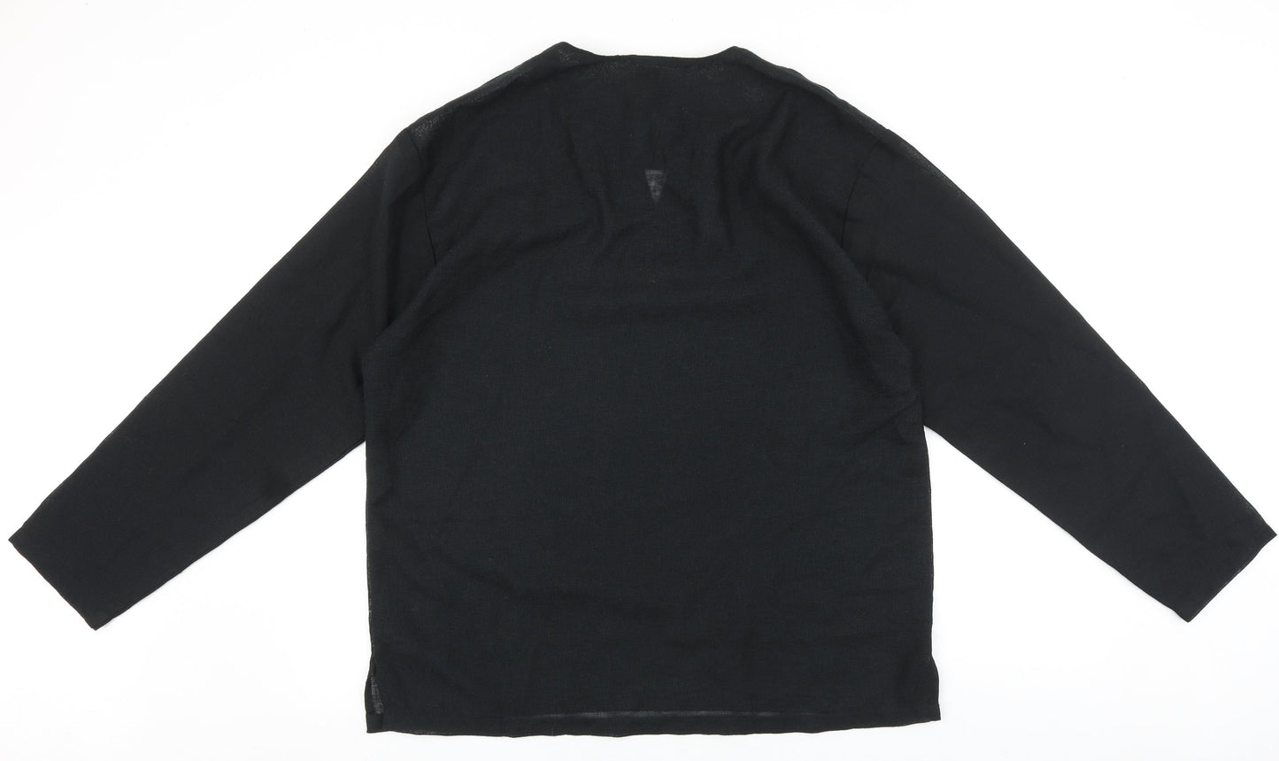 Womens UK Size L Preworn Black Basic Blouse