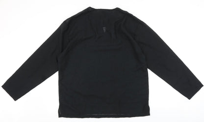 Womens UK Size L Preworn Black Basic Blouse