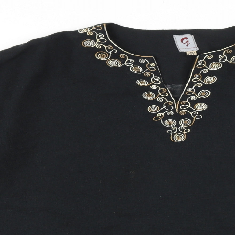 Womens UK Size L Preworn Black Basic Blouse
