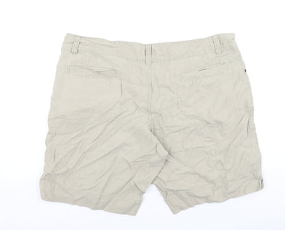 Nobo Womens Beige Linen Chino Shorts Size 38 in L9 in Regular Button