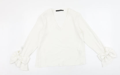 Womens UK Size XS Zara White Basic Blouse