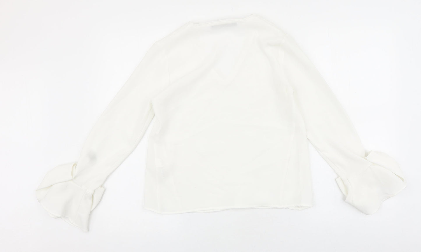 Womens UK Size XS Zara White Basic Blouse