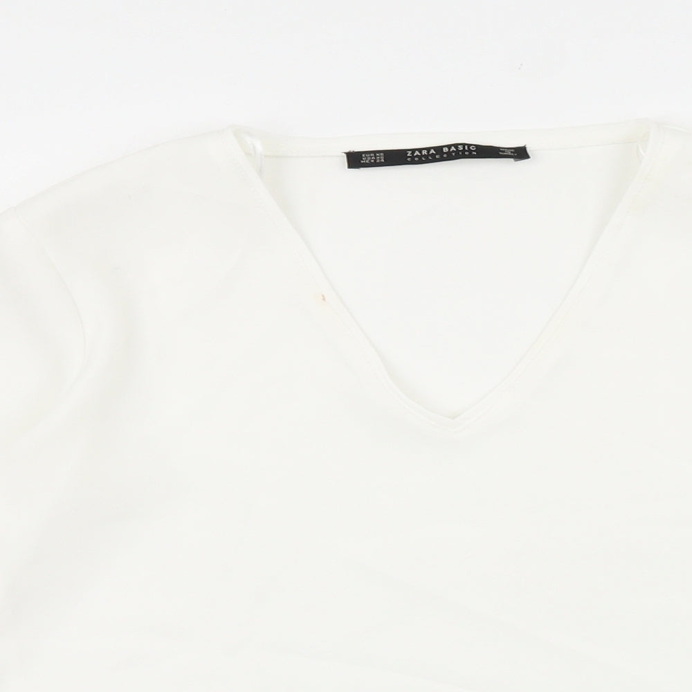 Womens UK Size XS Zara White Basic Blouse