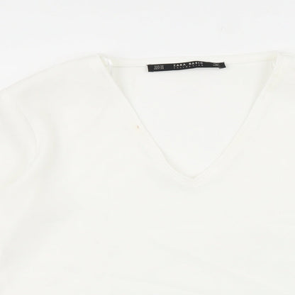 Womens UK Size XS Zara White Basic Blouse