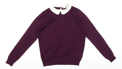 Womens UK Size S R Edition Purple Pullover Jumper