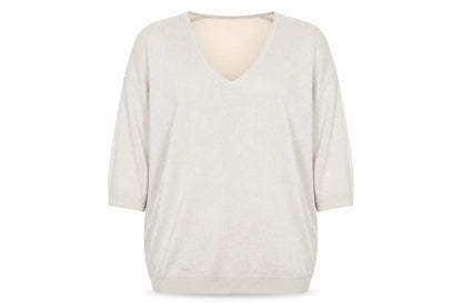 NEXT Womens Gold V-Neck Cotton Pullover Jumper Size 10 - Batwing