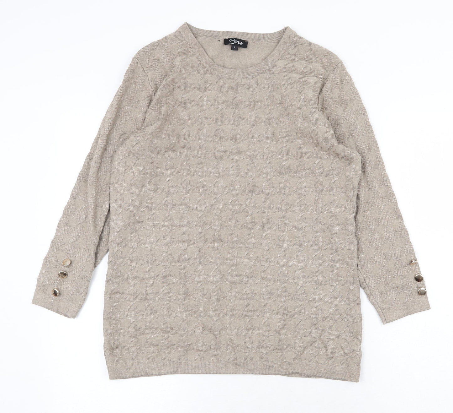Womens UK Size S Emreco Beige Pullover Jumper