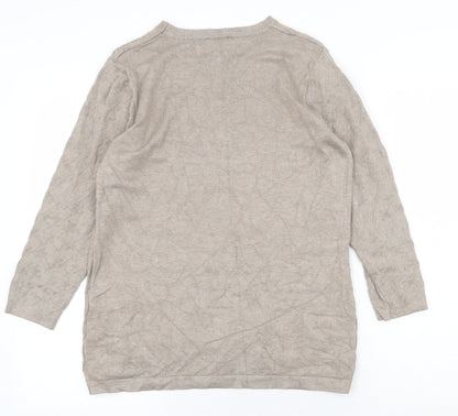 Womens UK Size S Emreco Beige Pullover Jumper