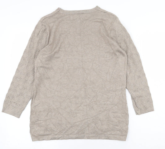 Womens UK Size S Emreco Beige Pullover Jumper