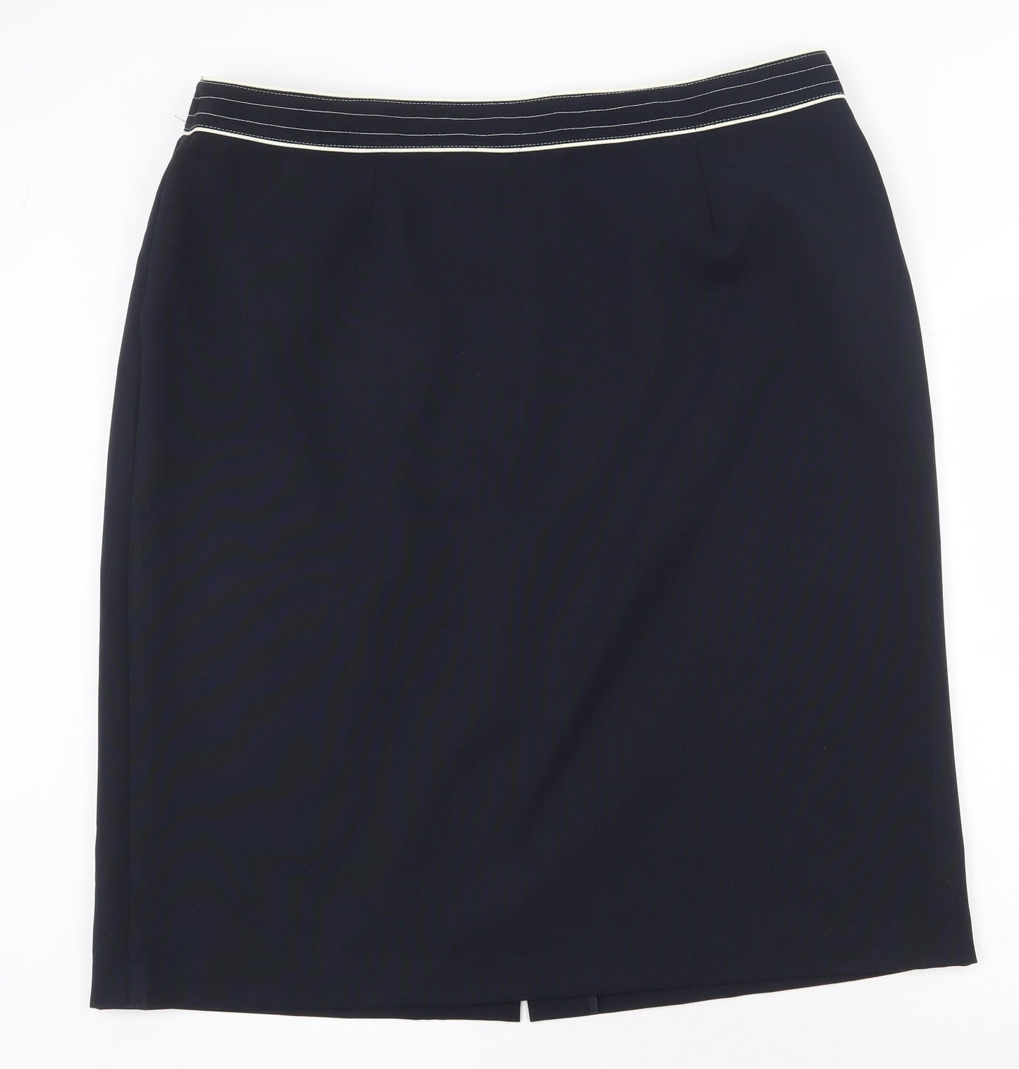 Classics Womens Blue Polyester Straight & Pencil Skirt Size 24 Zip