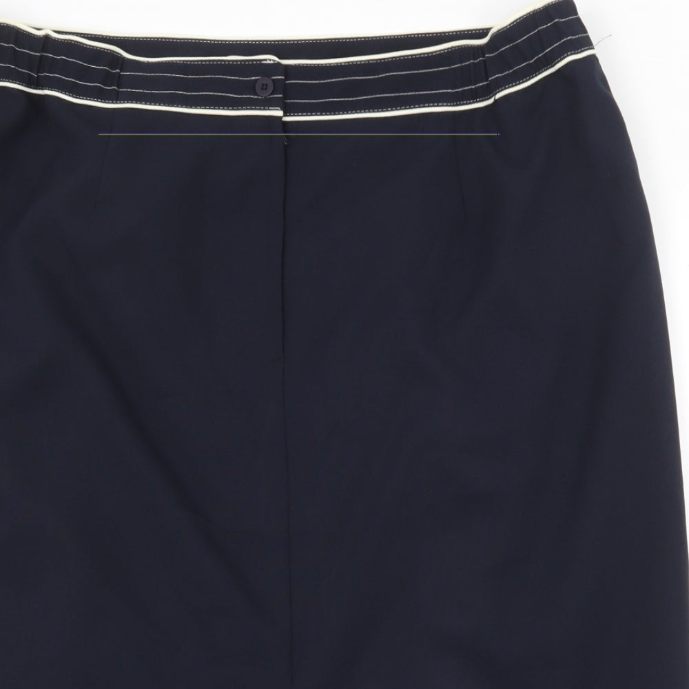 Classics Womens Blue Polyester Straight & Pencil Skirt Size 24 Zip