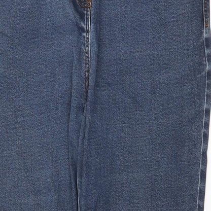 M&Co Womens Blue Polyester Skinny Jeans Size 14 Regular Zip