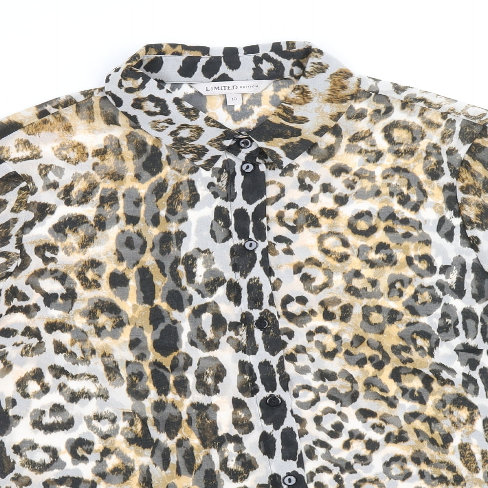 Womens UK Size 10 Marks and Spencer Brown Basic Button-Up