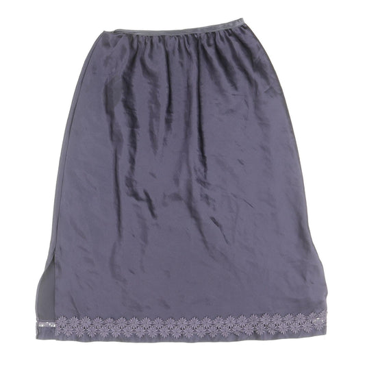 Marks and Spencer Womens Purple Floral Polyester Pettiskirt Skirt Size 12