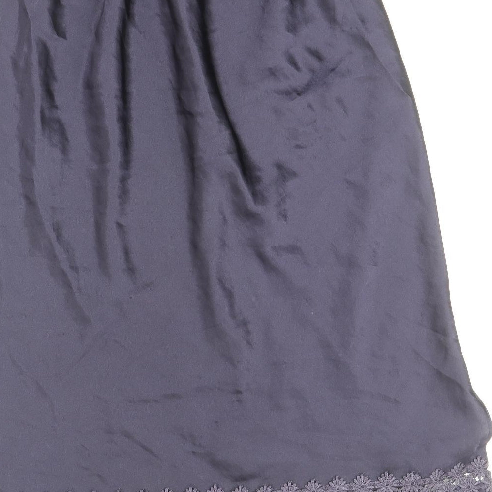 Marks and Spencer Womens Purple Floral Polyester Pettiskirt Skirt Size 12