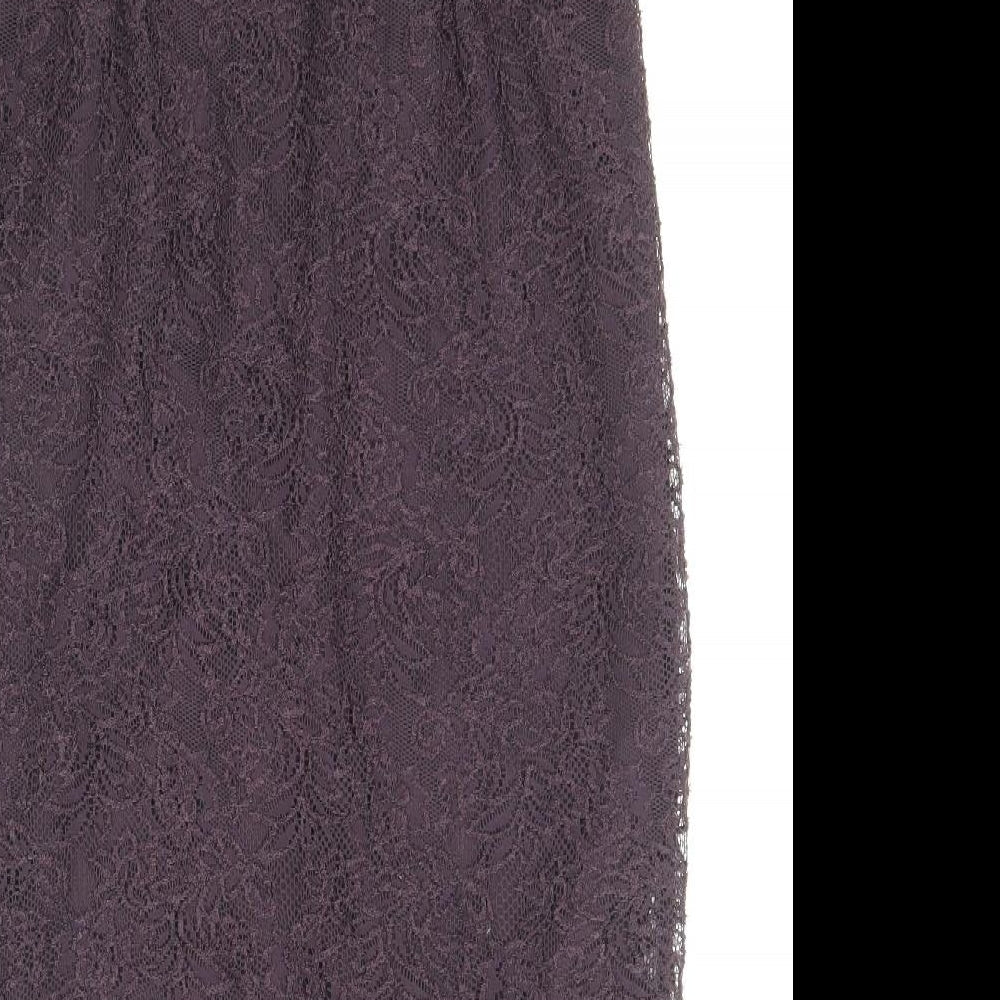 NEXT Womens Purple Floral Polyester Straight & Pencil Skirt Size 10 Zip