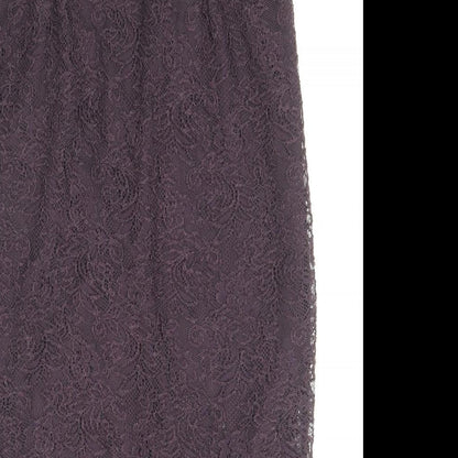 NEXT Womens Purple Floral Polyester Straight & Pencil Skirt Size 10 Zip
