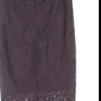 NEXT Womens Purple Floral Polyester Straight & Pencil Skirt Size 10 Zip