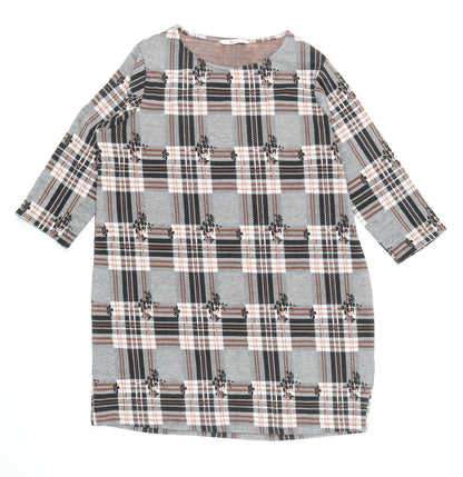 TU Womens Multicoloured Geometric Polyester A-Line Size 14 Round Neck Pullover