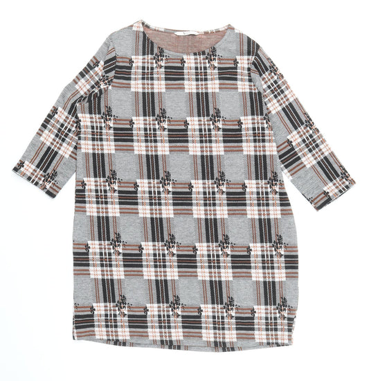 TU Womens Multicoloured Geometric Polyester A-Line Size 14 Round Neck Pullover