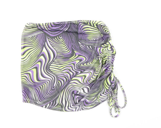 Motel Womens Multicoloured Geometric Polyester Bandage Skirt Size S