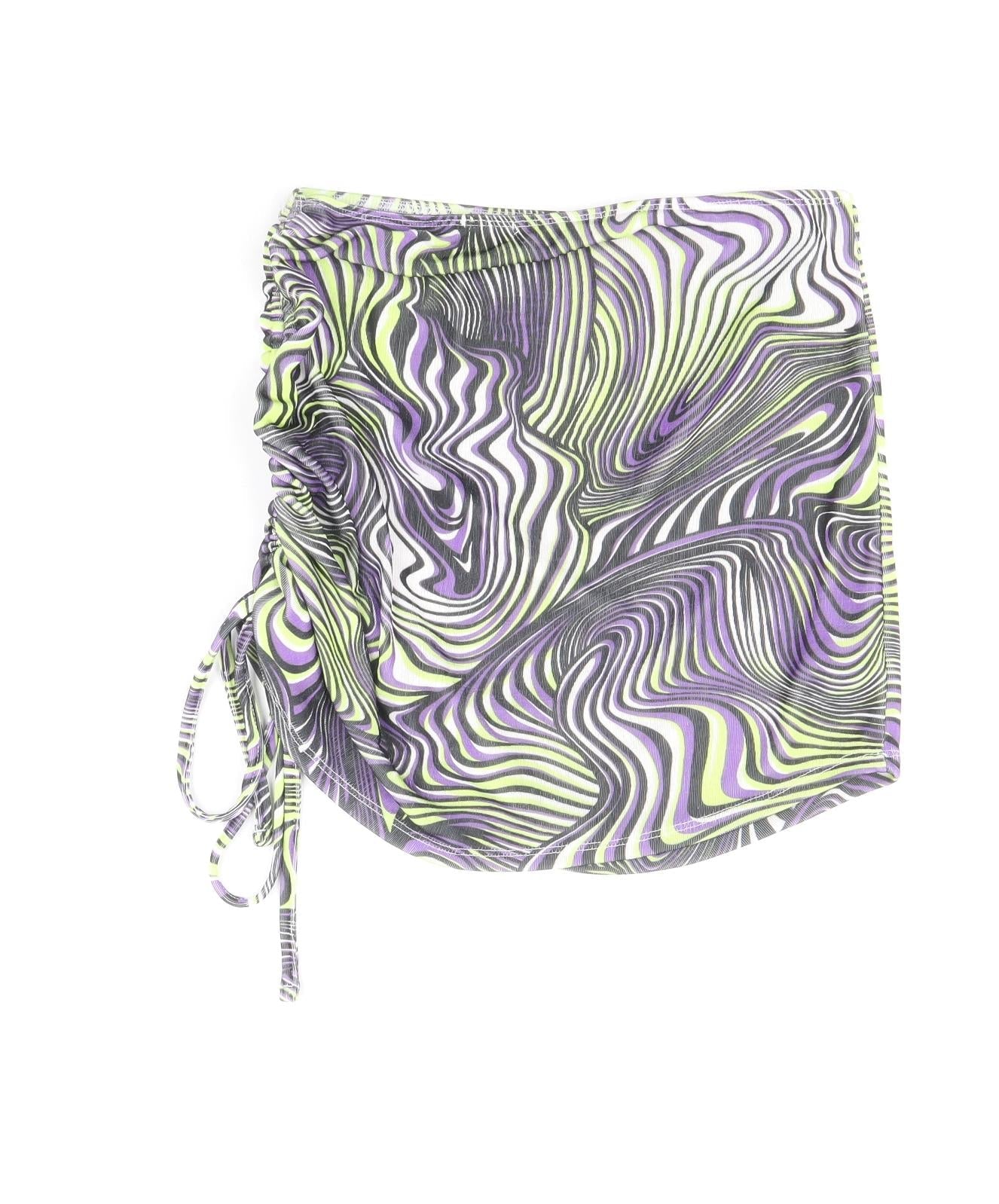 Motel Womens Multicoloured Geometric Polyester Bandage Skirt Size S