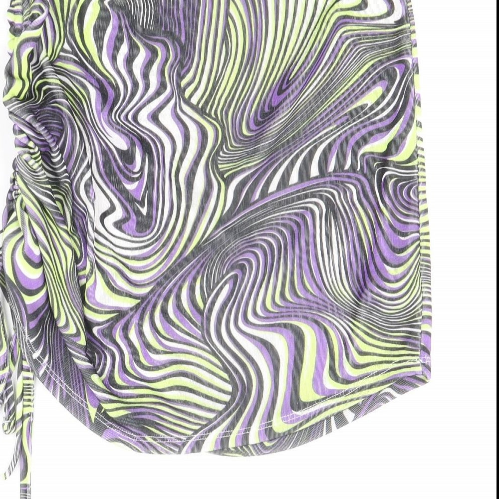 Motel Womens Multicoloured Geometric Polyester Bandage Skirt Size S