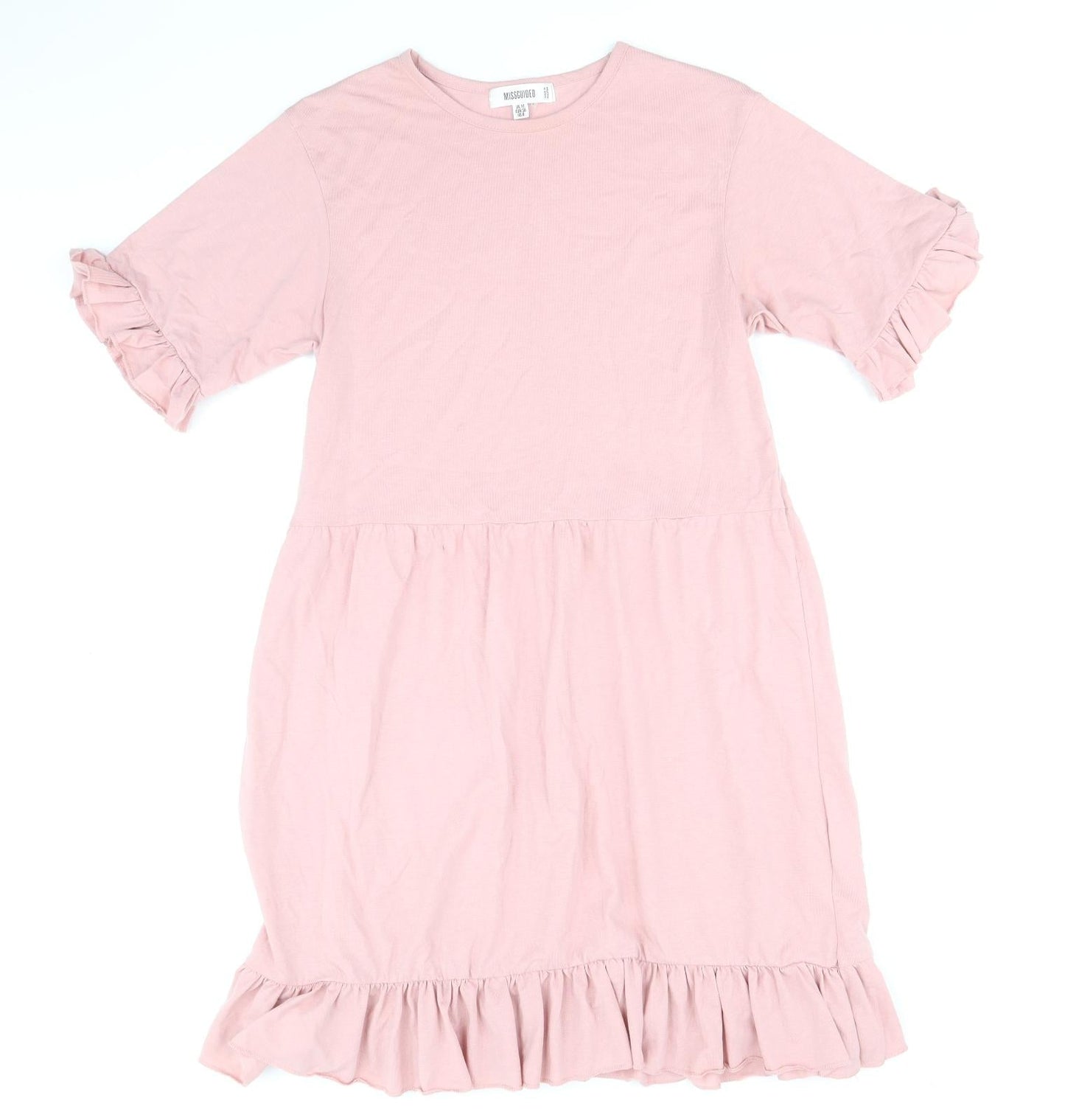 Missguided Womens Pink Polyester Fit & Flare Size 10 Round Neck Pullover