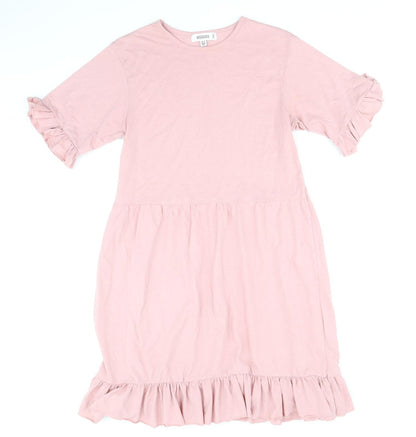 Missguided Womens Pink Polyester Fit & Flare Size 10 Round Neck Pullover