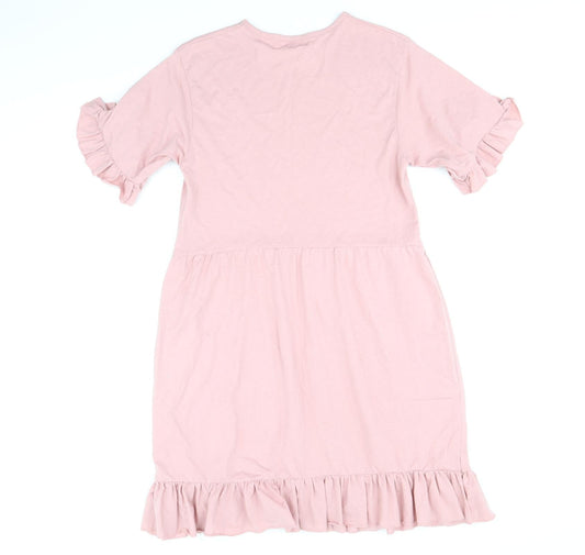 Missguided Womens Pink Polyester Fit & Flare Size 10 Round Neck Pullover