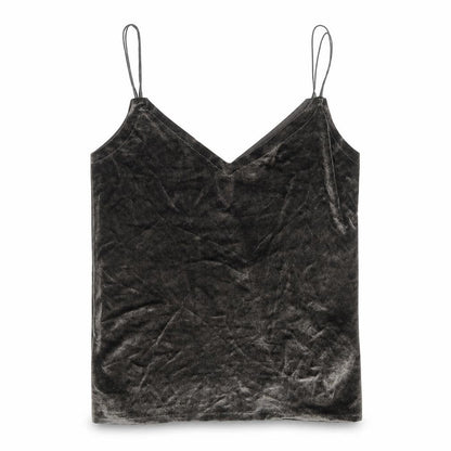 Pull&Bear Womens Brown Polyester Basic Tank Size S V-Neck