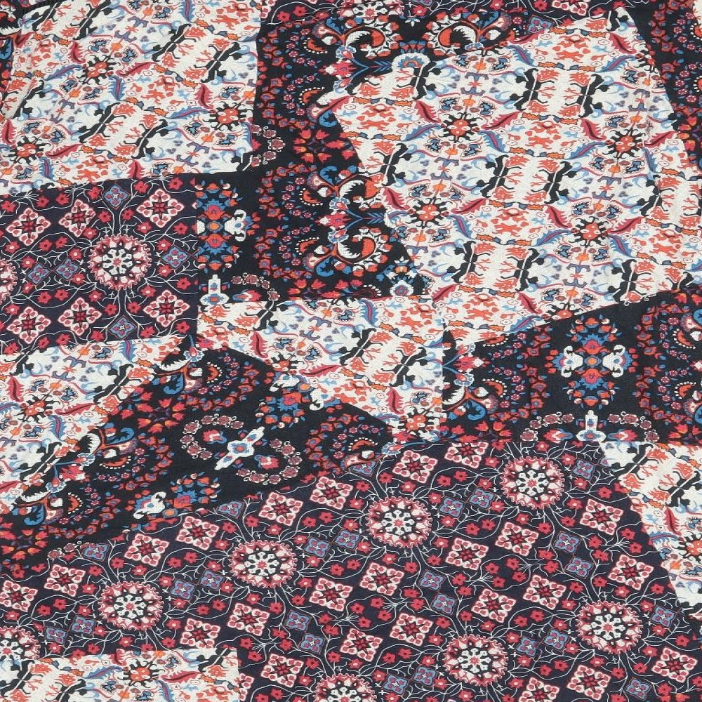 TU Womens Multicoloured Geometric Viscose A-Line Size 22 V-Neck Pullover