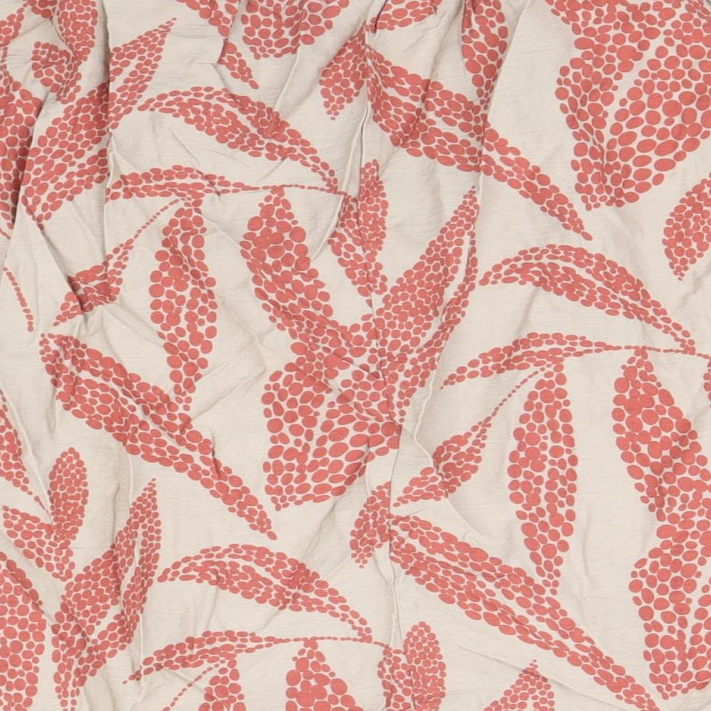 Primark Womens Brown Geometric Viscose Cropped Blouse Size 6 V-Neck - Leaf Print