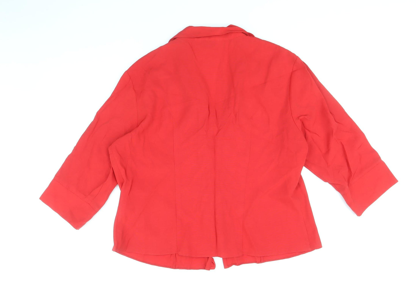 Bonmarche Womens Red Viscose Basic Button-Up Size 20 Collared