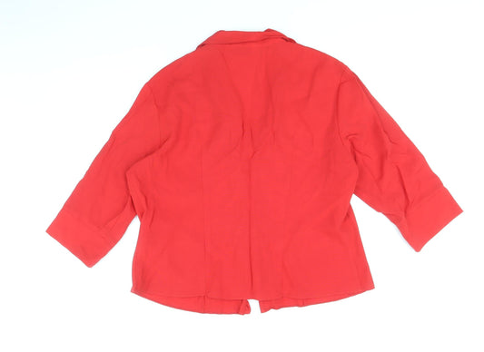 Bonmarche Womens Red Viscose Basic Button-Up Size 20 Collared