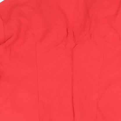 Bonmarche Womens Red Viscose Basic Button-Up Size 20 Collared
