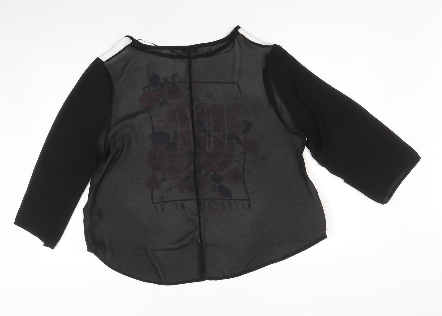 Womens UK Size 18 Preworn Black Basic Blouse