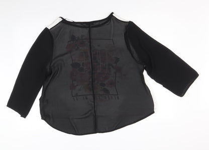 Womens UK Size 18 Preworn Black Basic Blouse