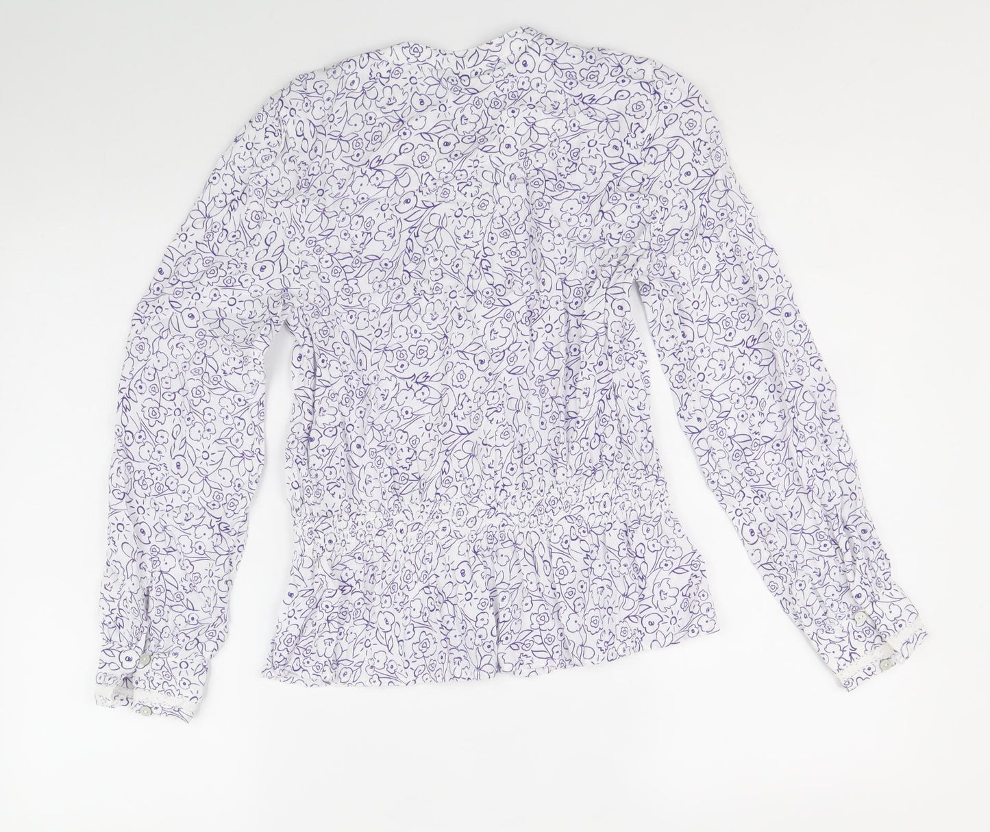 Womens UK Size 8 Marks and Spencer White Basic Button-Up