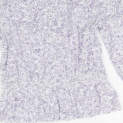 Womens UK Size 8 Marks and Spencer White Basic Button-Up